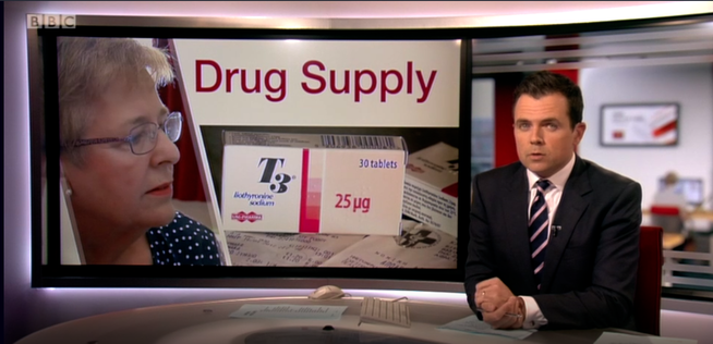 BBC South East 28 June 2018 T3 / liothyronine story in the news patient Mary Saunders had to buy her T3 from Greece