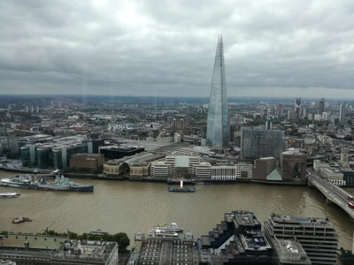 the view of the Thames and the Shard from the London Sky Garden The Thyroid Trust Summer Social 2018 