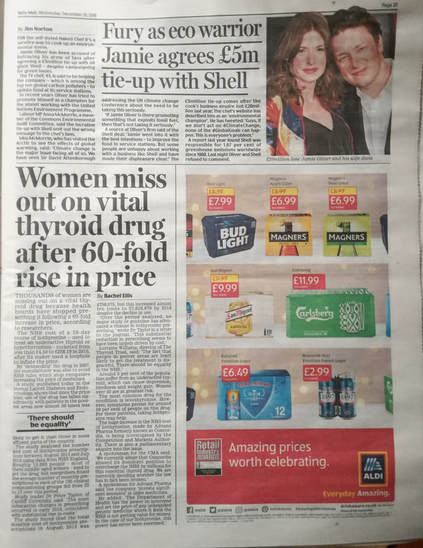 The Daily Mail article by Rachel Ellis on liothyronine 19 dece,ber 2018 
