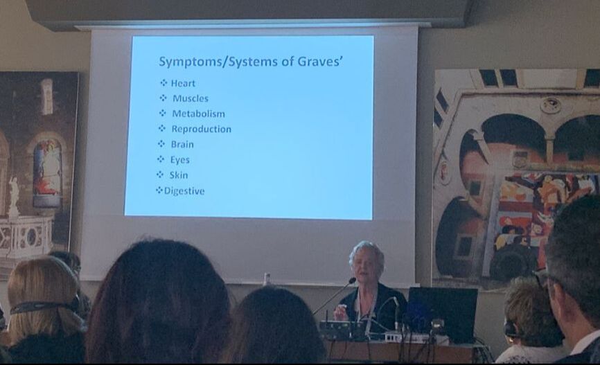 Nancy Patterson's talk at EUGOGO conference, Pisa, 2019 report by Kelly Southcott for The Thyroid Trust 
