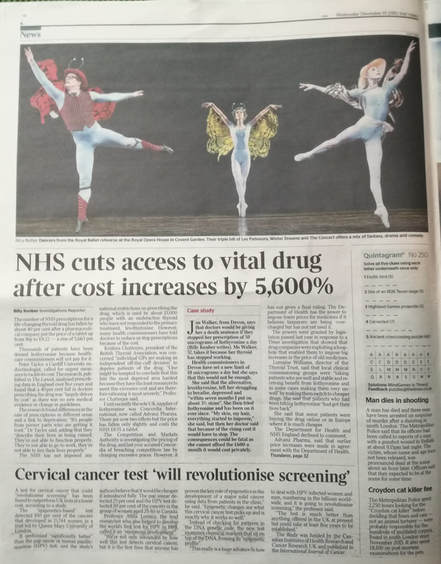 The Times page 6 19 December 2018 liothyronine story by Billy Kenber